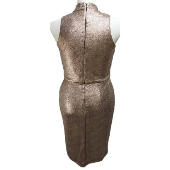 Cachet Size 8 Rose Gold Cut-Out Cowl Neck Sleeveless Cocktail Dress #D65 - Picture 3 of 6